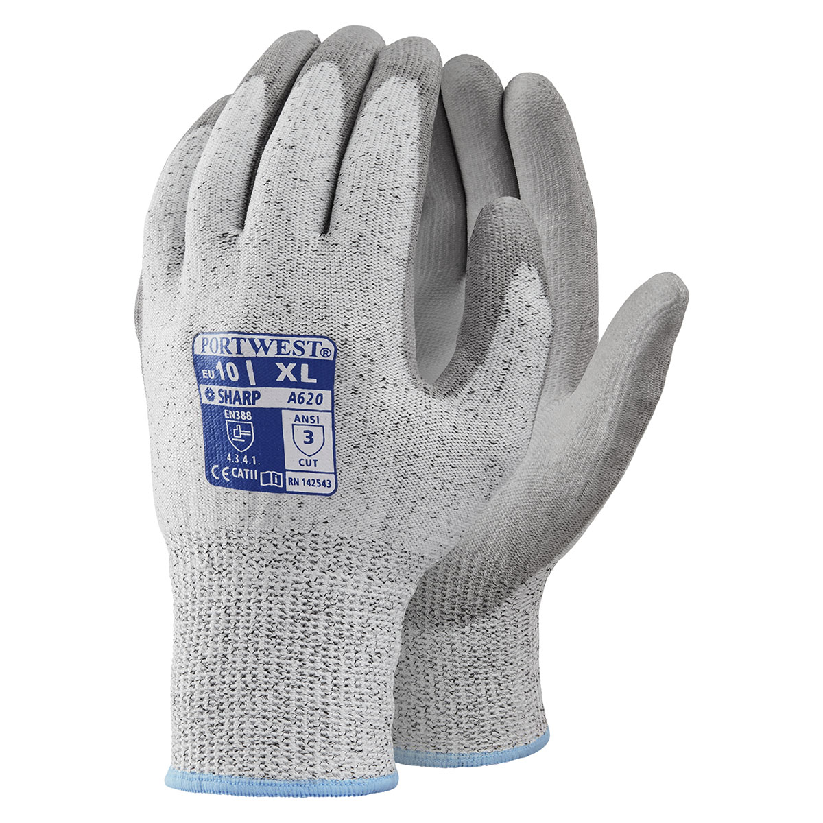 Cut Level 3 Grey PU Palm Coated Glove