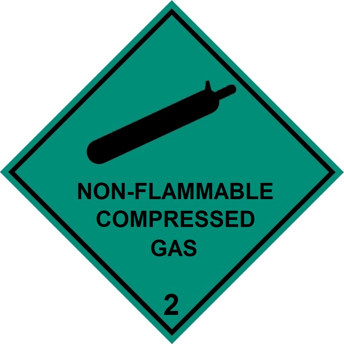 UN Hazard Warning Diamond PVC 250x250mm Class 2 Non-Flam Comp Gas