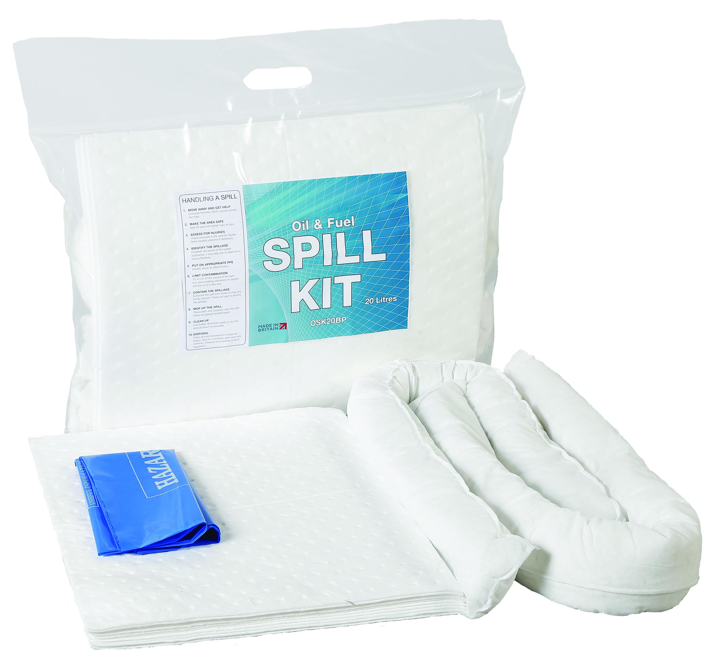 20 Litre Oil Absorbent Spill Kit