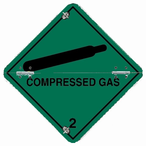 Compressed Gas Folding Diamond 250x250mm Class 2